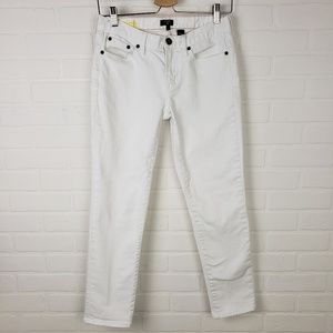J. Crew White Toothpick Ankle Jeans 28